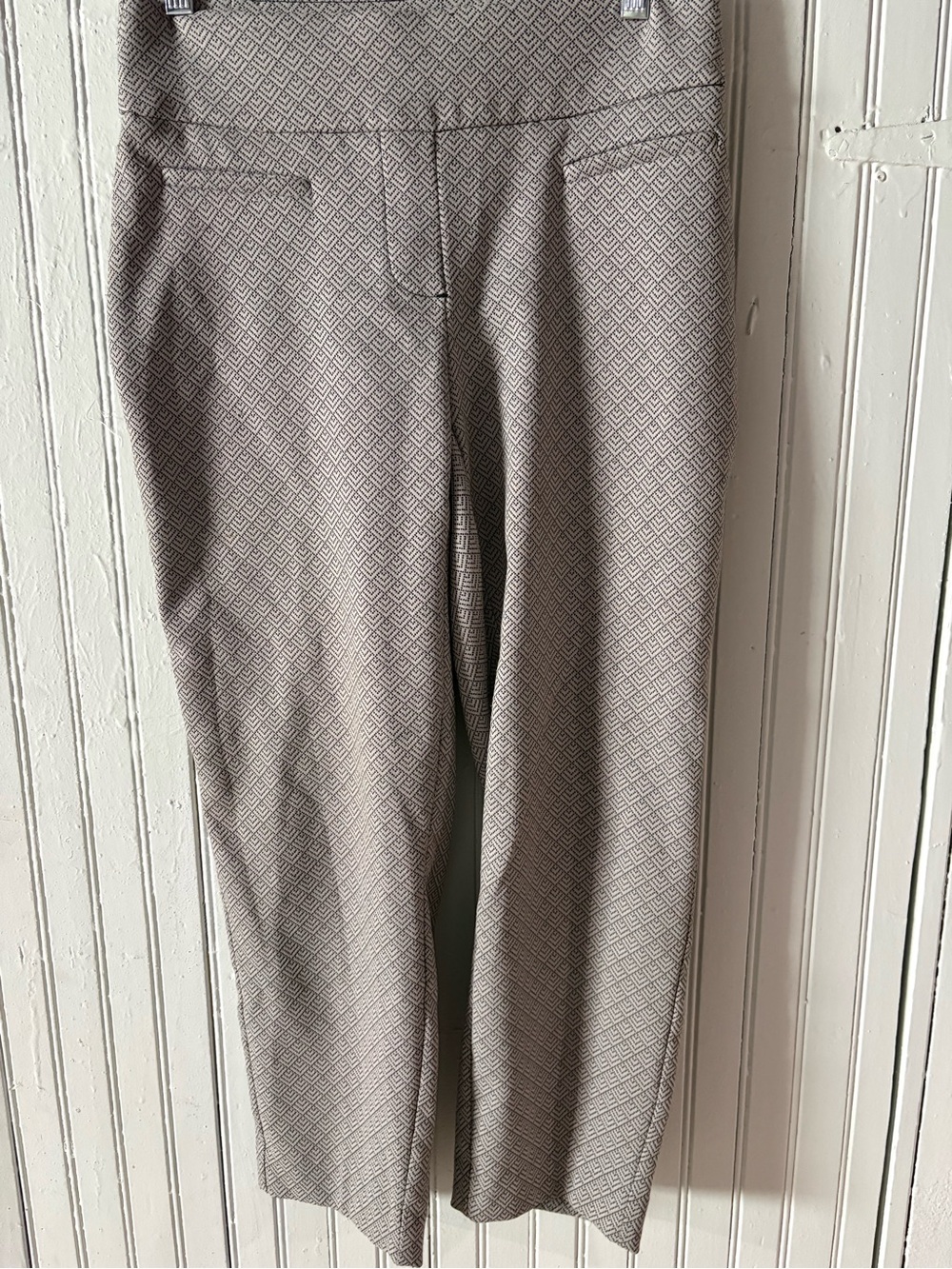 Apt. 9 Geometric Pattern Dress Trousers in Light Gray